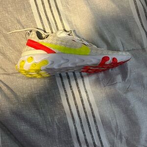 Nike Kids React Element 55 Gray Red Yellow Sneakers